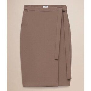 Aritzia Wilfred Bonneton Wrap Skirt Mocha Tan Brown Size Small